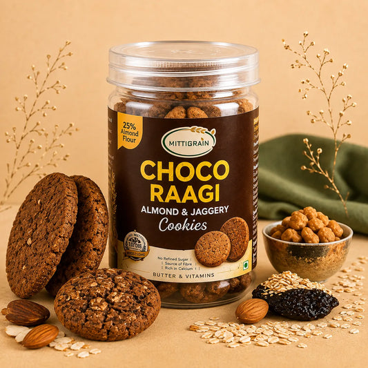 Choco Raagi Almond & Jaggery Cookies