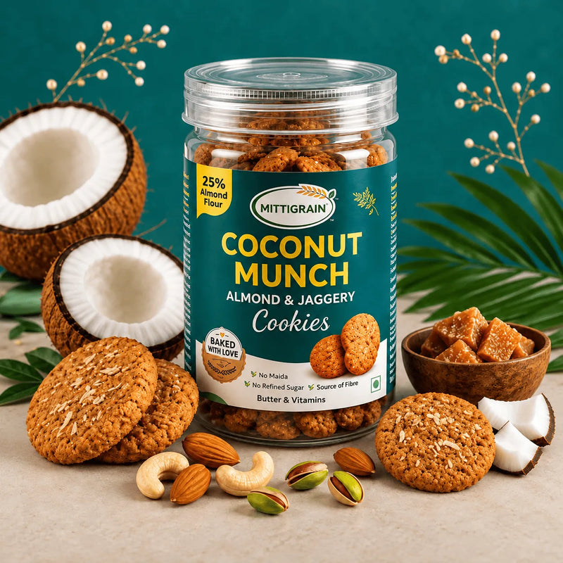 Coconut Munch Almond & Jaggery Cookies